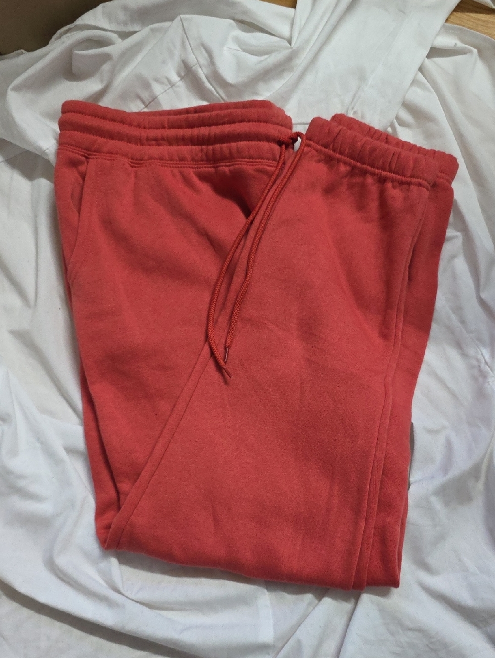 Coral Red Fleece Jogger Sweatpants